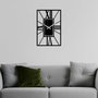 Wallity Reloj de pared metálico Striped en negro